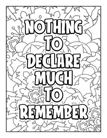 Motivational quotes coloring page. Inspirational quotes coloring page. Affirmative quotes coloring page. Positive quotes coloring page. Good vibes. Swear word coloring page. Motivational typography.のイラスト素材