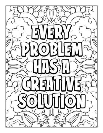 Motivational quotes coloring page. Inspirational quotes coloring page. Affirmative quotes coloring page. Positive quotes coloring page. Good vibes. Swear word coloring page. Motivational typography.のイラスト素材