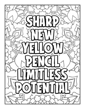 Motivational quotes coloring page. Inspirational quotes coloring page. Affirmative quotes coloring page. Positive quotes coloring page. Good vibes. Swear word coloring page. Motivational typography.のイラスト素材