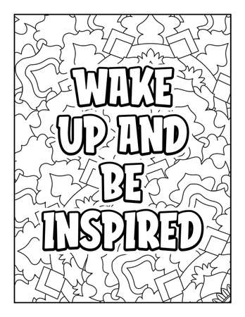Motivational quotes coloring page. Inspirational quotes coloring page. Affirmative quotes coloring page. Positive quotes coloring page. Good vibes. Swear word coloring page. Motivational typography.のイラスト素材