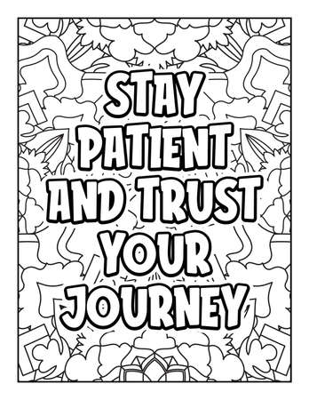 Motivational quotes coloring page. Inspirational quotes coloring page. Affirmative quotes coloring page. Positive quotes coloring page. Good vibes. Swear word coloring page. Motivational typography.のイラスト素材