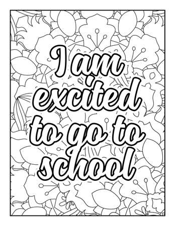 Motivational quotes coloring page. Inspirational quotes coloring page. Affirmative quotes coloring page. Positive quotes coloring page. Good vibes. Swear word coloring page. Motivational typography.のイラスト素材