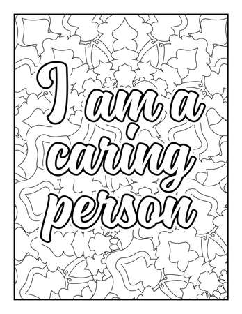 Motivational quotes coloring page. Inspirational quotes coloring page. Affirmative quotes coloring page. Positive quotes coloring page. Good vibes. Swear word coloring page. Motivational typography.のイラスト素材
