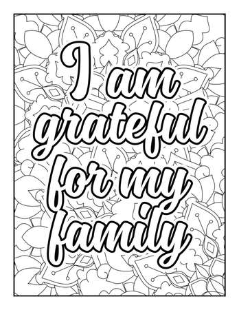 Motivational quotes coloring page. Inspirational quotes coloring page. Affirmative quotes coloring page. Positive quotes coloring page. Good vibes. Swear word coloring page. Motivational typography.のイラスト素材