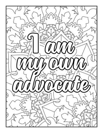 Motivational quotes coloring page. Inspirational quotes coloring page. Affirmative quotes coloring page. Positive quotes coloring page. Good vibes. Swear word coloring page. Motivational typography.のイラスト素材