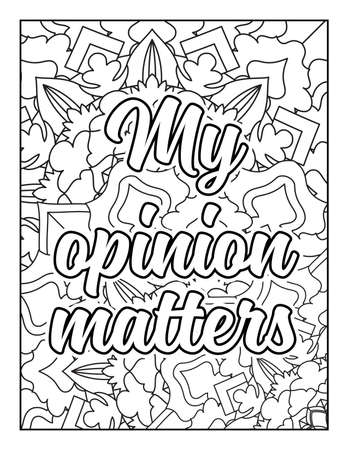 Motivational quotes coloring page. Inspirational quotes coloring page. Affirmative quotes coloring page. Positive quotes coloring page. Good vibes. Swear word coloring page. Motivational typography.のイラスト素材