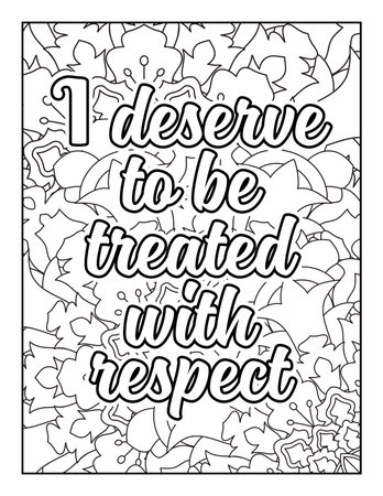 Motivational quotes coloring page. Inspirational quotes coloring page. Affirmative quotes coloring page. Positive quotes coloring page. Good vibes. Swear word coloring page. Motivational typography.のイラスト素材