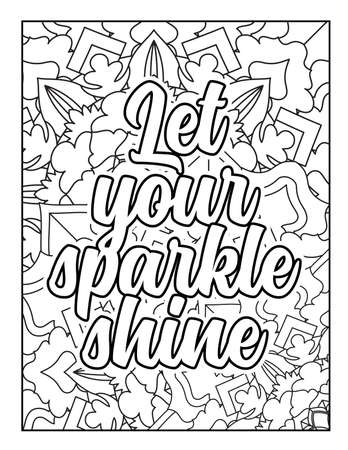 Motivational quotes coloring page. Inspirational quotes coloring page. Affirmative quotes coloring page. Positive quotes coloring page. Good vibes. Swear word coloring page. Motivational typography.のイラスト素材