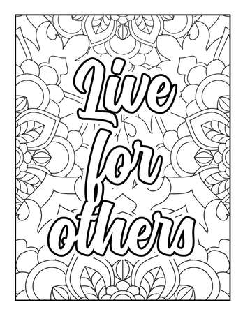 Motivational quotes coloring page. Inspirational quotes coloring page. Affirmative quotes coloring page. Positive quotes coloring page. Good vibes. Swear word coloring page. Motivational typography.のイラスト素材