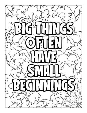 Motivational quotes coloring page. Inspirational quotes coloring page. Affirmative quotes coloring page. Positive quotes coloring page. Good vibes. Swear word coloring page. Motivational typography.のイラスト素材