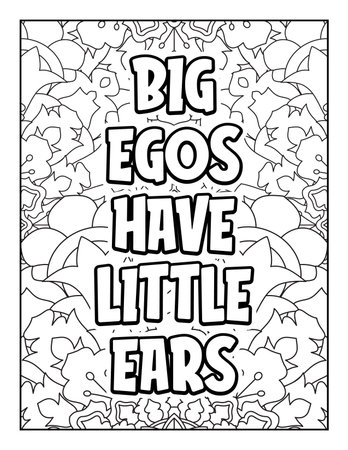 Motivational quotes coloring page. Inspirational quotes coloring page. Affirmative quotes coloring page. Positive quotes coloring page. Good vibes. Swear word coloring page. Motivational typography.のイラスト素材