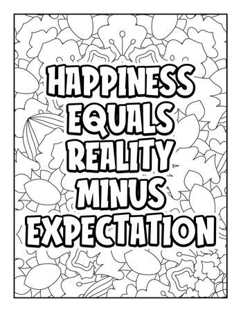 Motivational quotes coloring page. Inspirational quotes coloring page. Affirmative quotes coloring page. Positive quotes coloring page. Good vibes. Swear word coloring page. Motivational typography.のイラスト素材