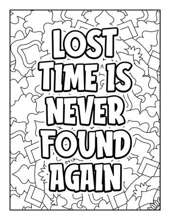 Motivational quotes coloring page. Inspirational quotes coloring page. Affirmative quotes coloring page. Positive quotes coloring page. Good vibes. Swear word coloring page. Motivational typography.のイラスト素材