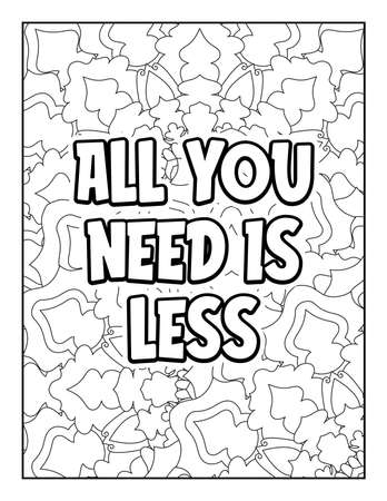 Motivational quotes coloring page. Inspirational quotes coloring page. Affirmative quotes coloring page. Positive quotes coloring page. Good vibes. Swear word coloring page. Motivational typography.のイラスト素材