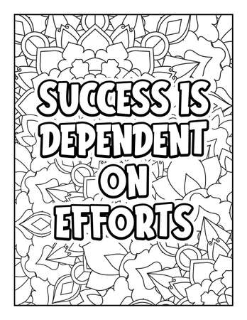 Motivational quotes coloring page. Inspirational quotes coloring page. Affirmative quotes coloring page. Positive quotes coloring page. Good vibes. Swear word coloring page. Motivational typography.のイラスト素材