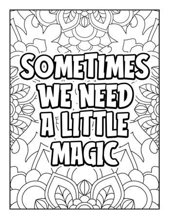 Motivational quotes coloring page. Inspirational quotes coloring page. Affirmative quotes coloring page. Positive quotes coloring page. Good vibes. Swear word coloring page. Motivational typography.のイラスト素材