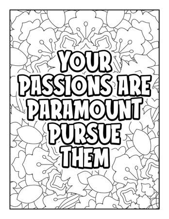 Motivational quotes coloring page. Inspirational quotes coloring page. Affirmative quotes coloring page. Positive quotes coloring page. Good vibes. Swear word coloring page. Motivational typography.のイラスト素材