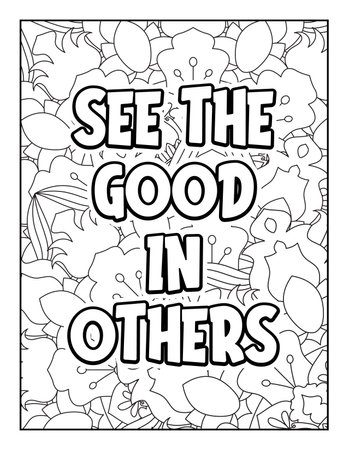 Motivational quotes coloring page. Inspirational quotes coloring page. Affirmative quotes coloring page. Positive quotes coloring page. Good vibes. Swear word coloring page. Motivational typography.のイラスト素材