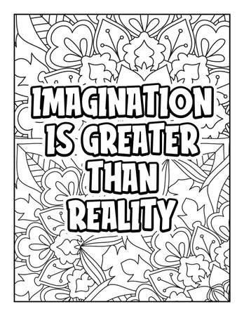 Motivational quotes coloring page. Inspirational quotes coloring page. Affirmative quotes coloring page. Positive quotes coloring page. Good vibes. Swear word coloring page. Motivational typography.のイラスト素材