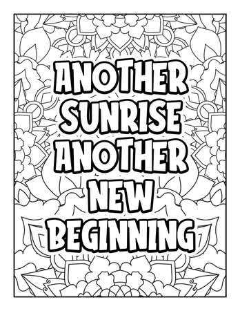 Motivational quotes coloring page. Inspirational quotes coloring page. Affirmative quotes coloring page. Positive quotes coloring page. Good vibes. Swear word coloring page. Motivational typography.のイラスト素材