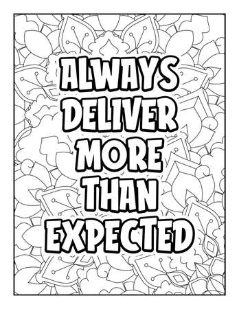 Motivational quotes coloring page. Inspirational quotes coloring page. Affirmative quotes coloring page. Positive quotes coloring page. Good vibes. Swear word coloring page. Motivational typography.のイラスト素材