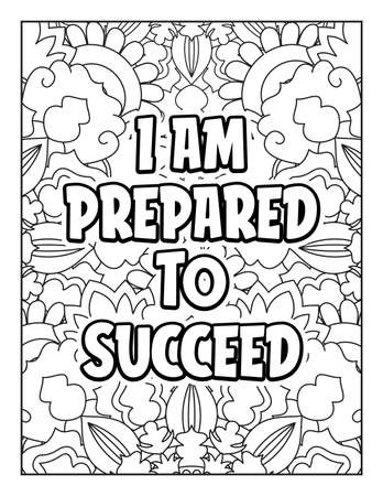 Motivational quotes coloring page. Inspirational quotes coloring page. Affirmative quotes coloring page. Positive quotes coloring page. Good vibes. Swear word coloring page. Motivational typography.のイラスト素材