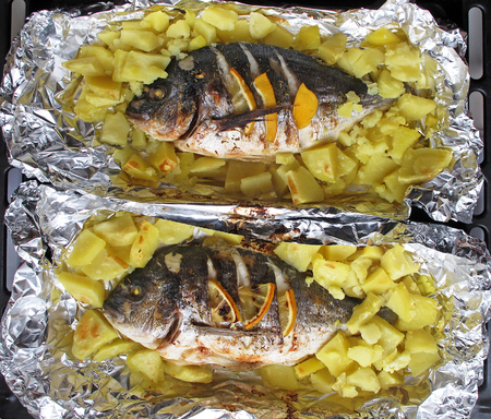 Delicious BBQ fish's.の写真素材