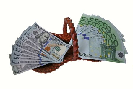 A literal backet of dual currencyの写真素材