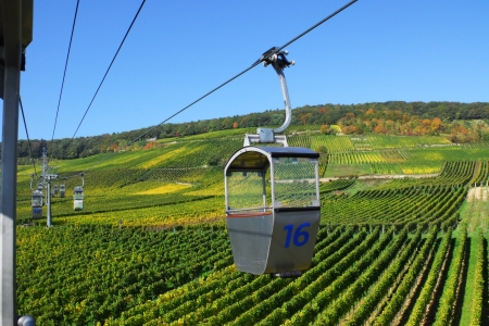 Cable car, funicular across the wineyardのeditorial素材