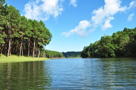 clear lake on Pang Oung, Thailandの写真素材