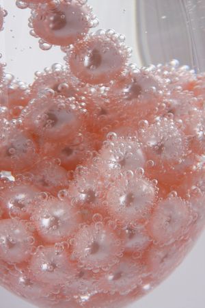 pink pearls in the bubbleの写真素材