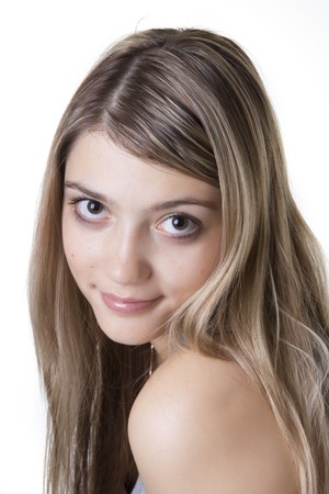 Image of the blonde with big eyesの写真素材