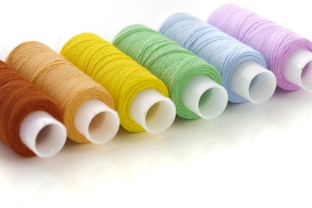 Image of the colorful spools threads