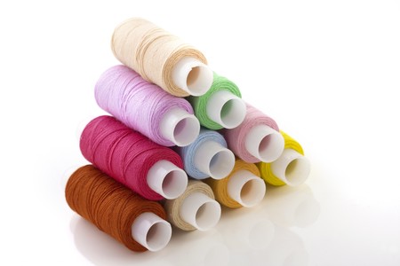 Image of the colorful spools threads