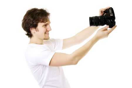 Image of a man photographerの写真素材