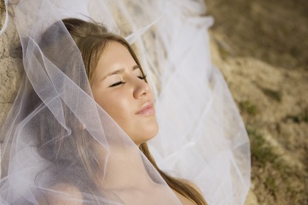 Image of a beautiful girl bride closeの写真素材