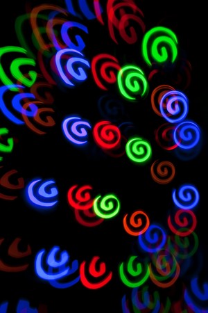Abstract image of the bright spots of light