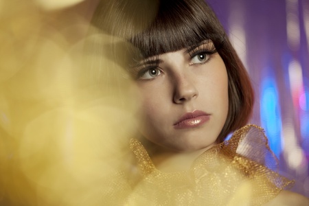 Image of a beautiful girl in the club at the discoの写真素材