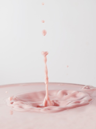 The image on the splash of fruit milk cocktailの写真素材