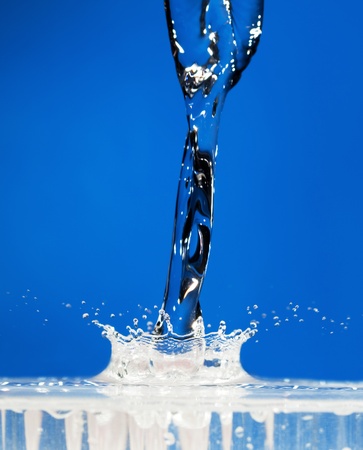 Image of a splash on a blue backgroundの写真素材
