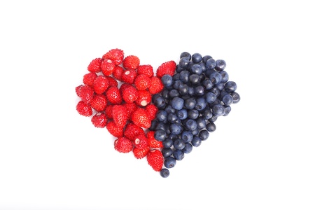 Different berries on a white backgroundの写真素材