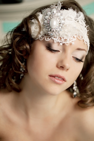 Luxury woman in fashion interiorの写真素材