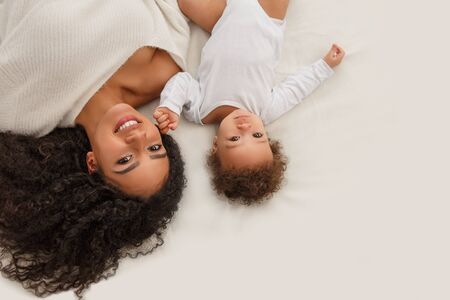 Love of a mother and baby. Family at home. Lifestyleの写真素材