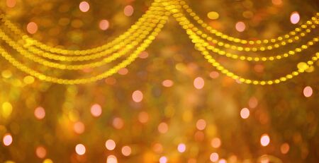 Christmas card. Background on a theme of New Year's  party. Decorated fir-tree with gifts and...