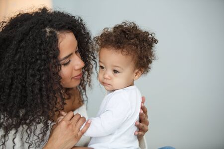 Love of a mother and baby. Family in the house. Lifestyle