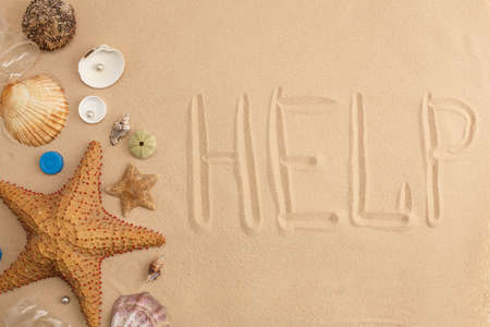 Ocean pollution. Plastic trash at the bottom of the sea. Global ecological catastrophe on the...