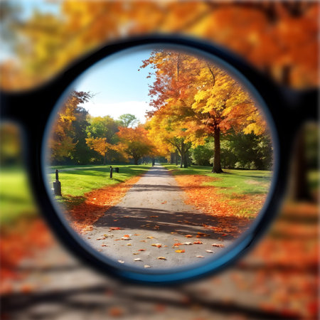 Autumn through the lens of glassesの素材