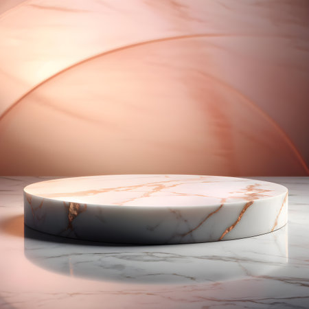 Marble pink stand with gold veins in the form of a stone countertopの素材