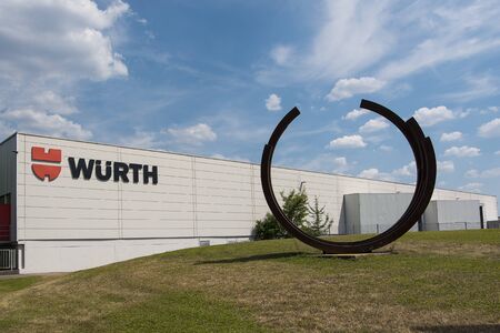 K?nzelsau, Bavaria, Germany - July 25, 2019; Wurth sales branch and museum in Gaisbach, a world market leader in assembly materials and mounting material and producer of electronic components, printed circuit boards and central electrical systemsのeditorial素材