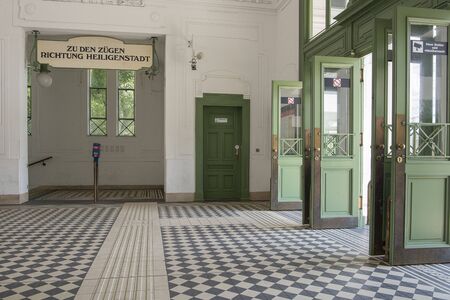 Vienna, Austria - June 5, 2019; Inside of the Otto Wagner Stadpark station a completely retained building by Otto Wagner on the current U4 lineのeditorial素材